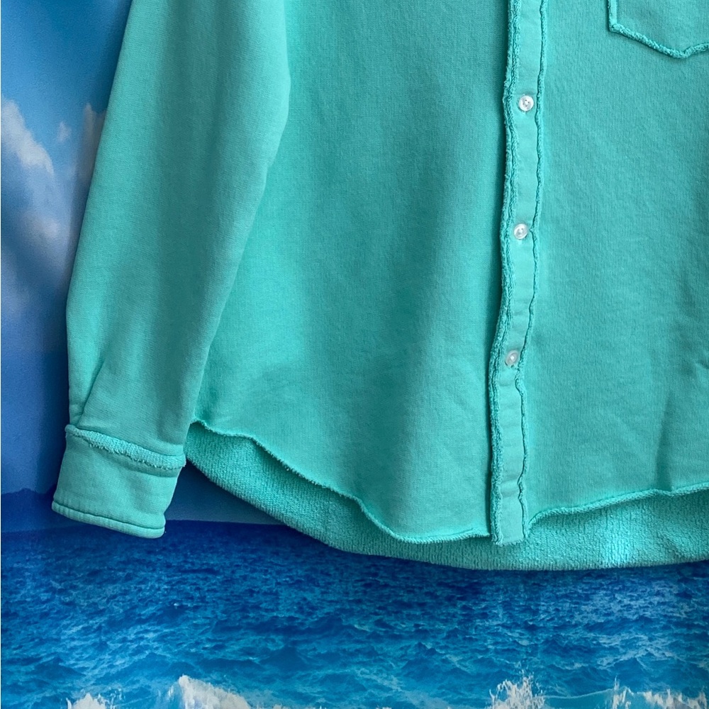 Frank & Eileen Eileen Button-Up Shirt TRIPLE FLEECE Size: S Spearmint - Picture 6 of 15